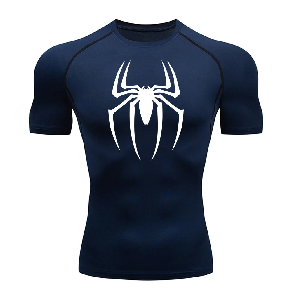 Men's Spider Print Compression Shirt - Image 5