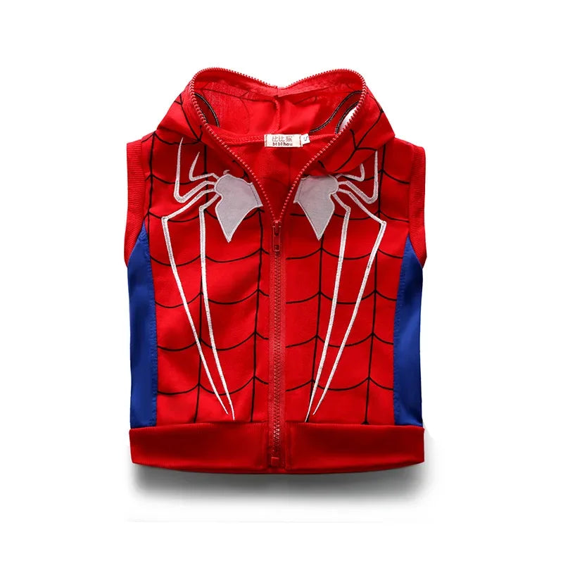 3pcs Cartoon Print Spider-Man Hoodie Cosplay Costume - Image 4
