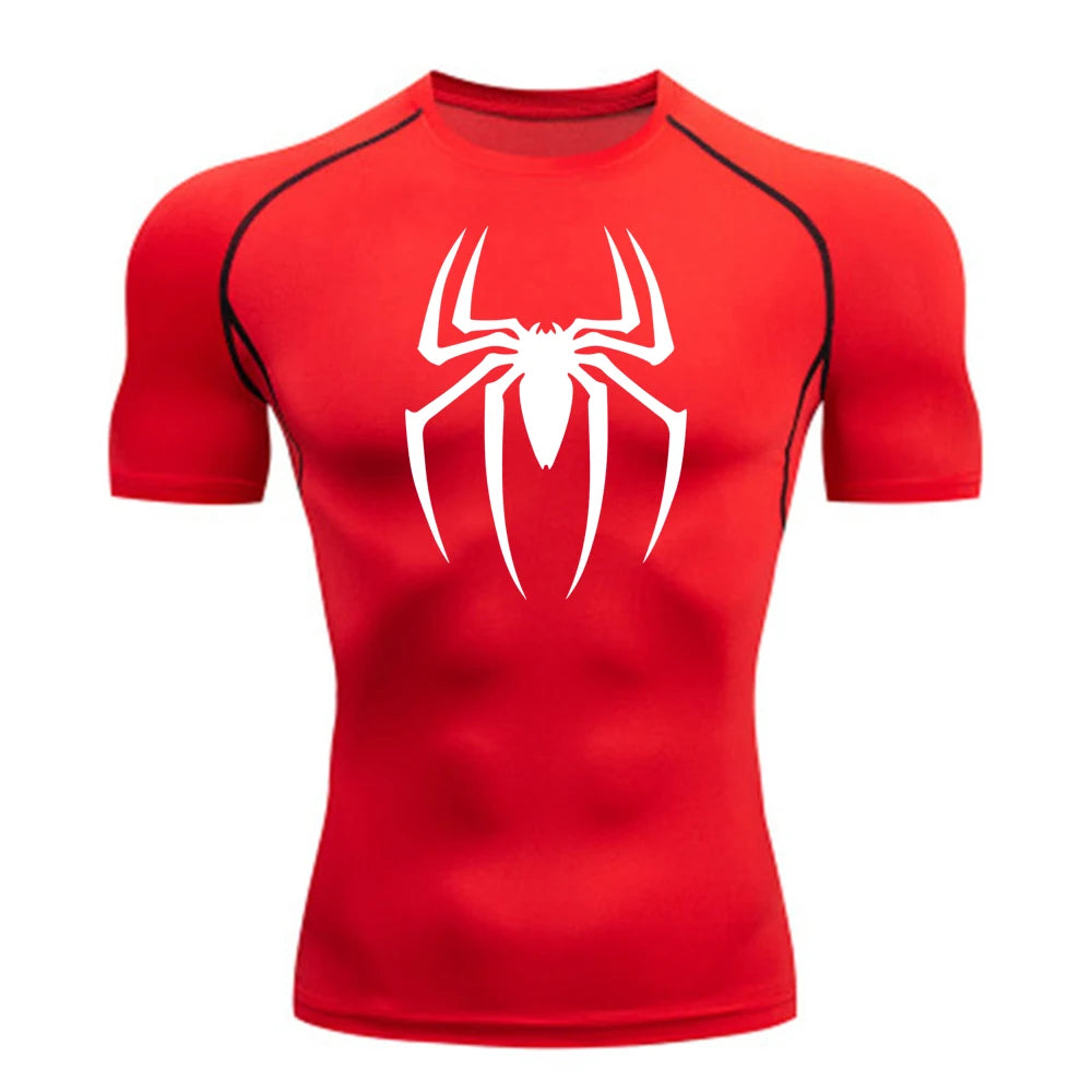 Men's Spider Print Compression Shirt - Image 4
