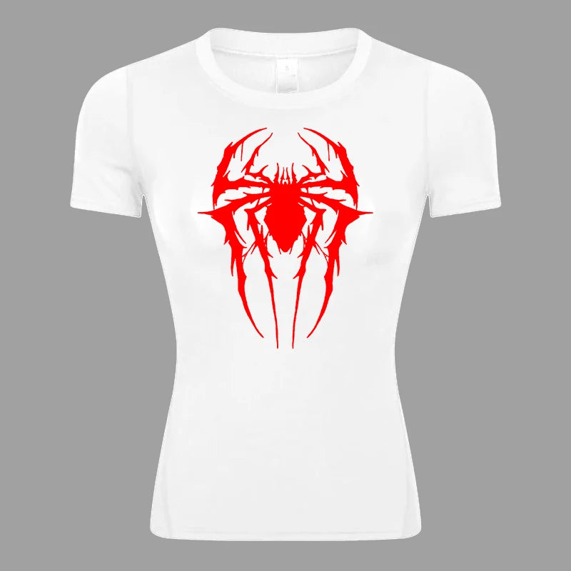 Women's Spider Print Compression Shirt - Image 13