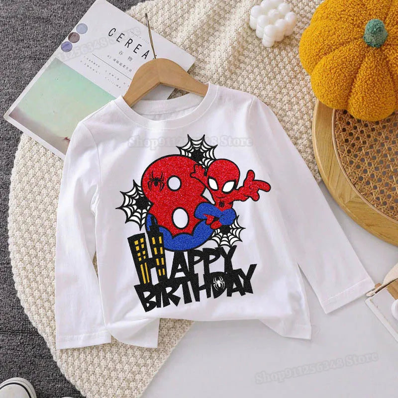 Spider-Man Number 1-9 Print T-Shirt for Children - Image 3