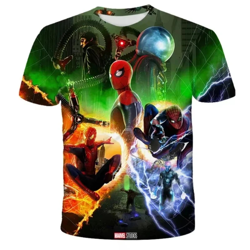 MINISO Fashion Hip Hop 3D Print Spider-Man Avengers T-Shirt - Image 5