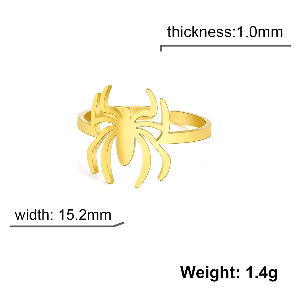 Gothic Stainless Steel Spider Ring - Image 7