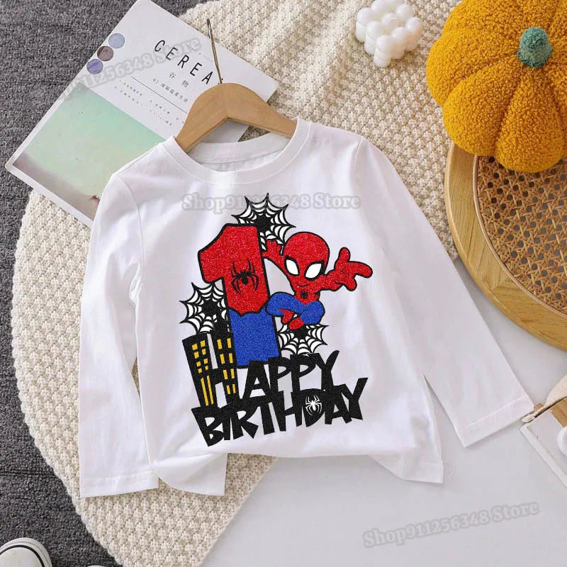 Spider-Man Number 1-9 Print T-Shirt for Children - Image 6