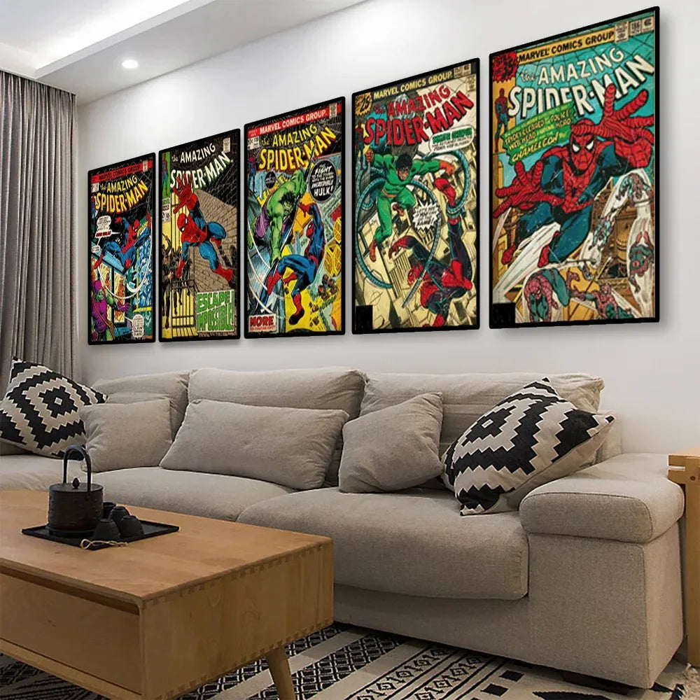 MINISO Marvel Superhero Spider-Man Vintage Art Posters - Image 2