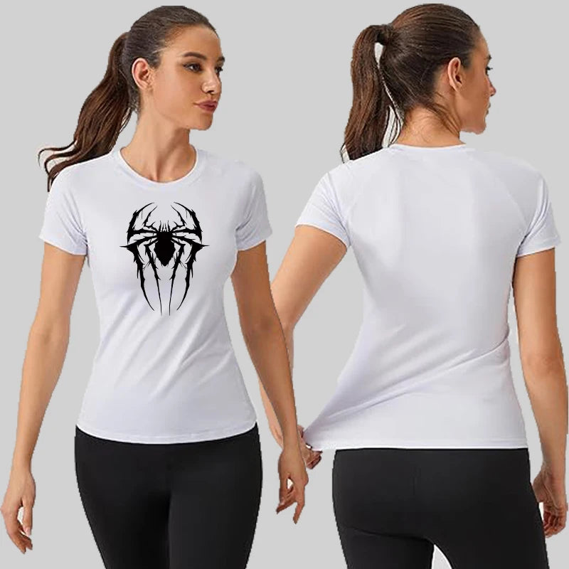 Women's Spider Print Compression Shirt - Image 3