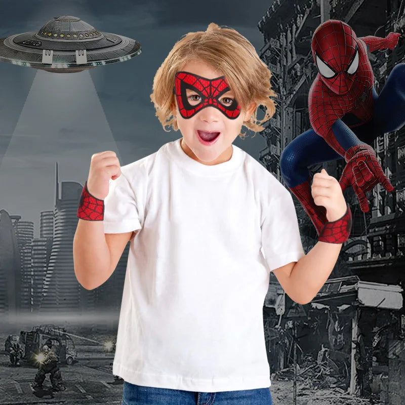 Kids Superhero Spider-Man Mask + Wrist Guard Set - Image 5
